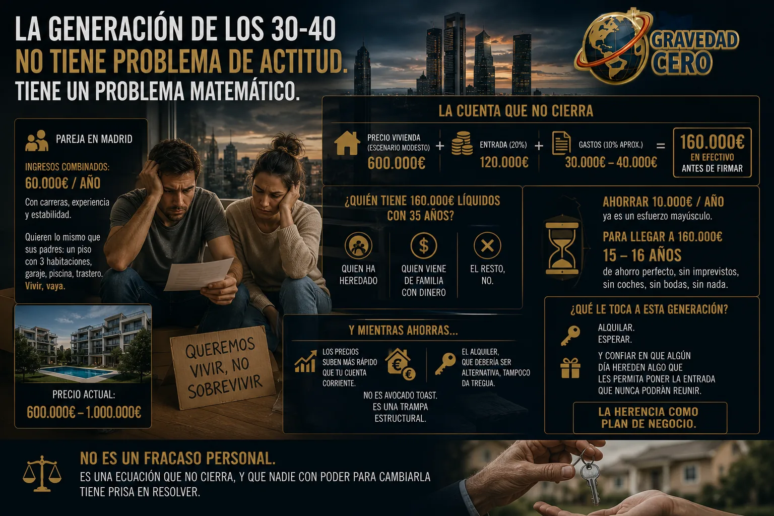Generación 30-40: el problema matemático de acceder a una vivienda