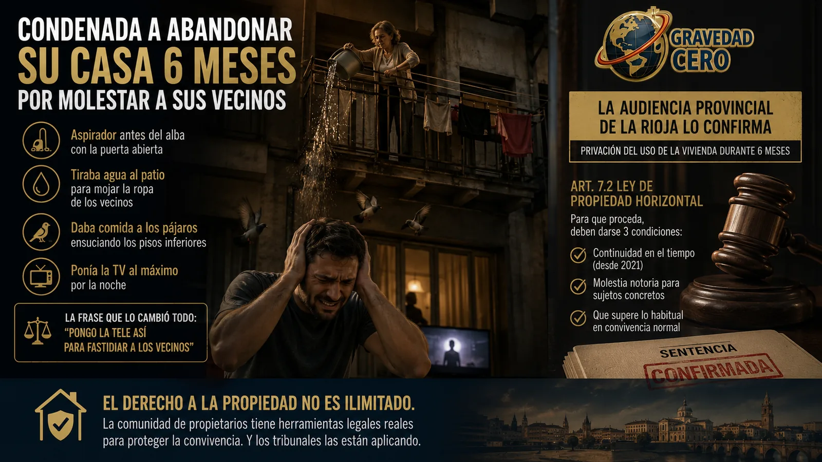 Privación de uso de la vivienda por molestar a los vecinos