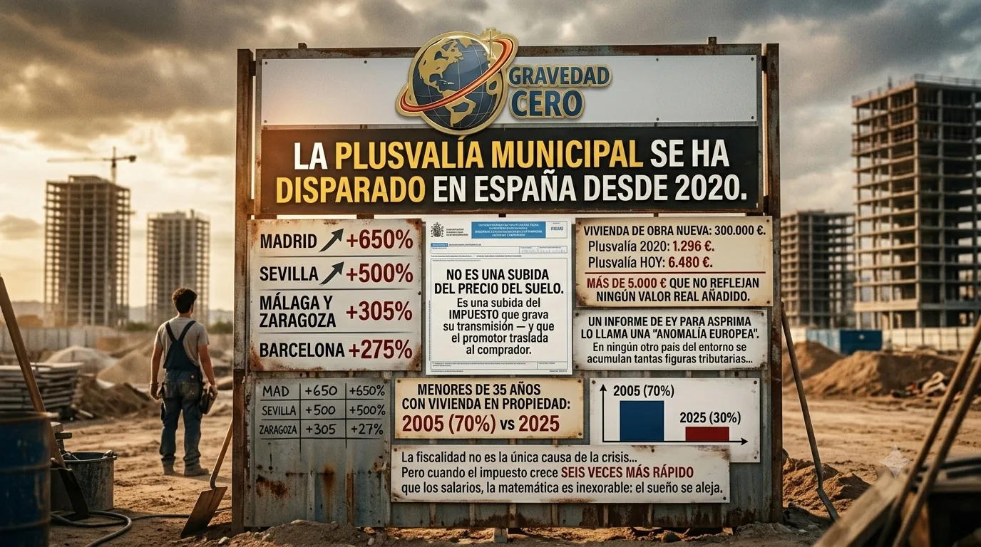 La plusvalía municipal se dispara en España desde 2020