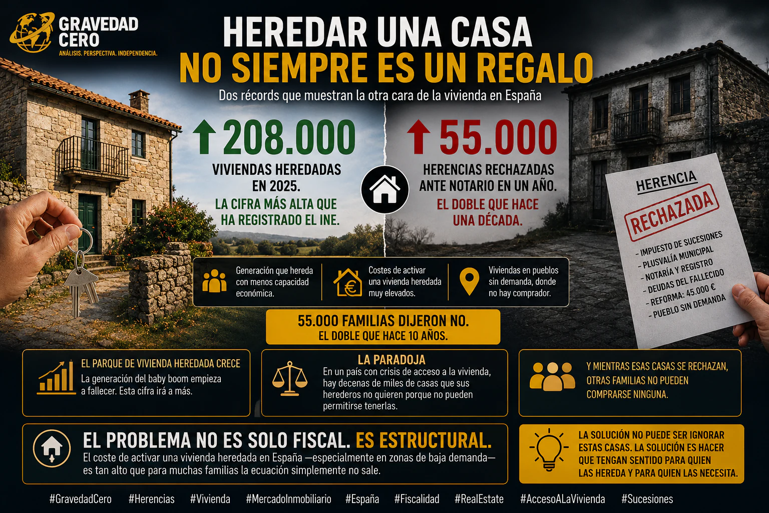 Heredar una casa no siempre es un regalo: récord de viviendas y renuncias