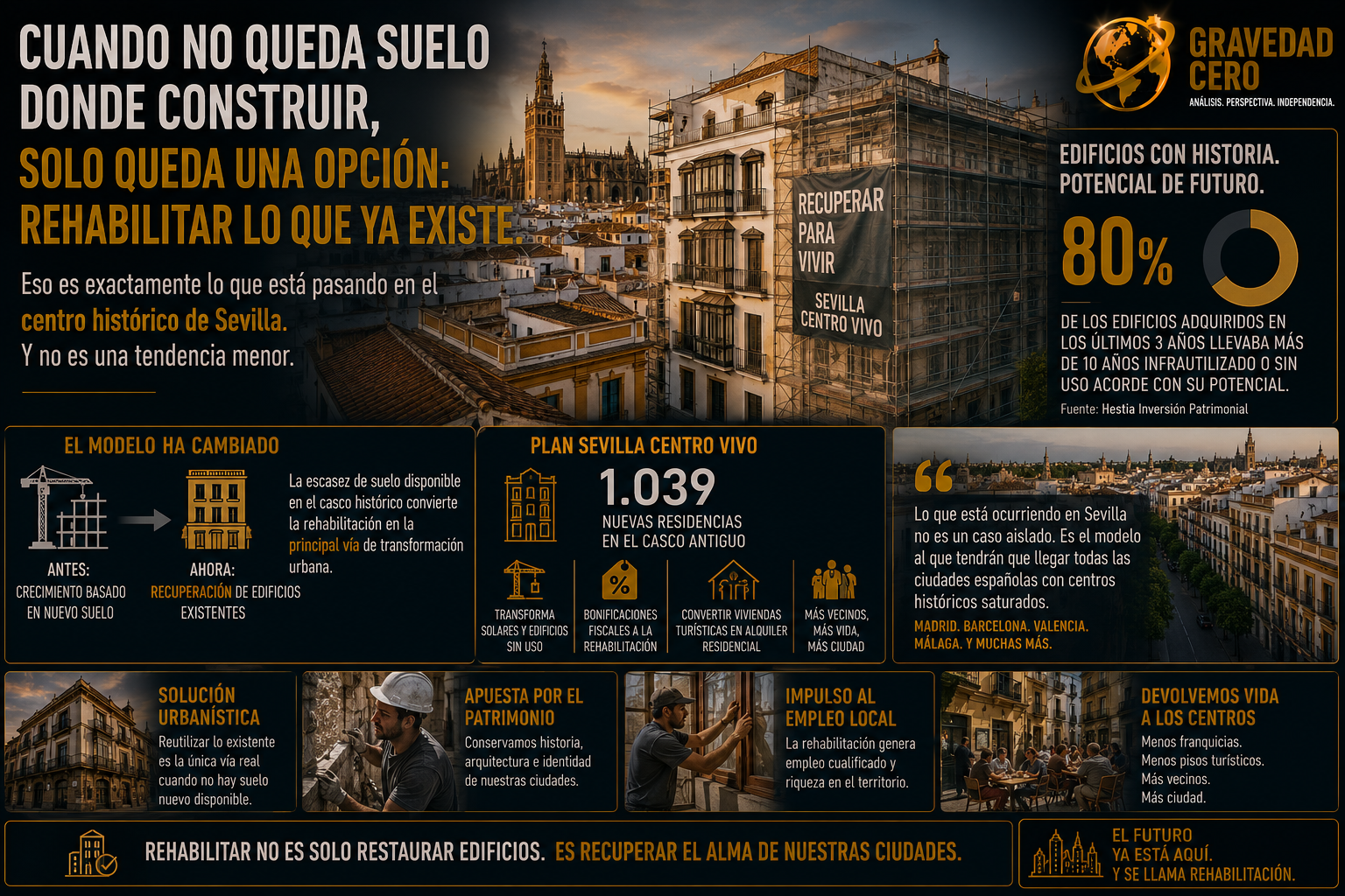 Cuando no queda suelo donde construir, solo queda una opción: rehabilitar lo que ya existe.