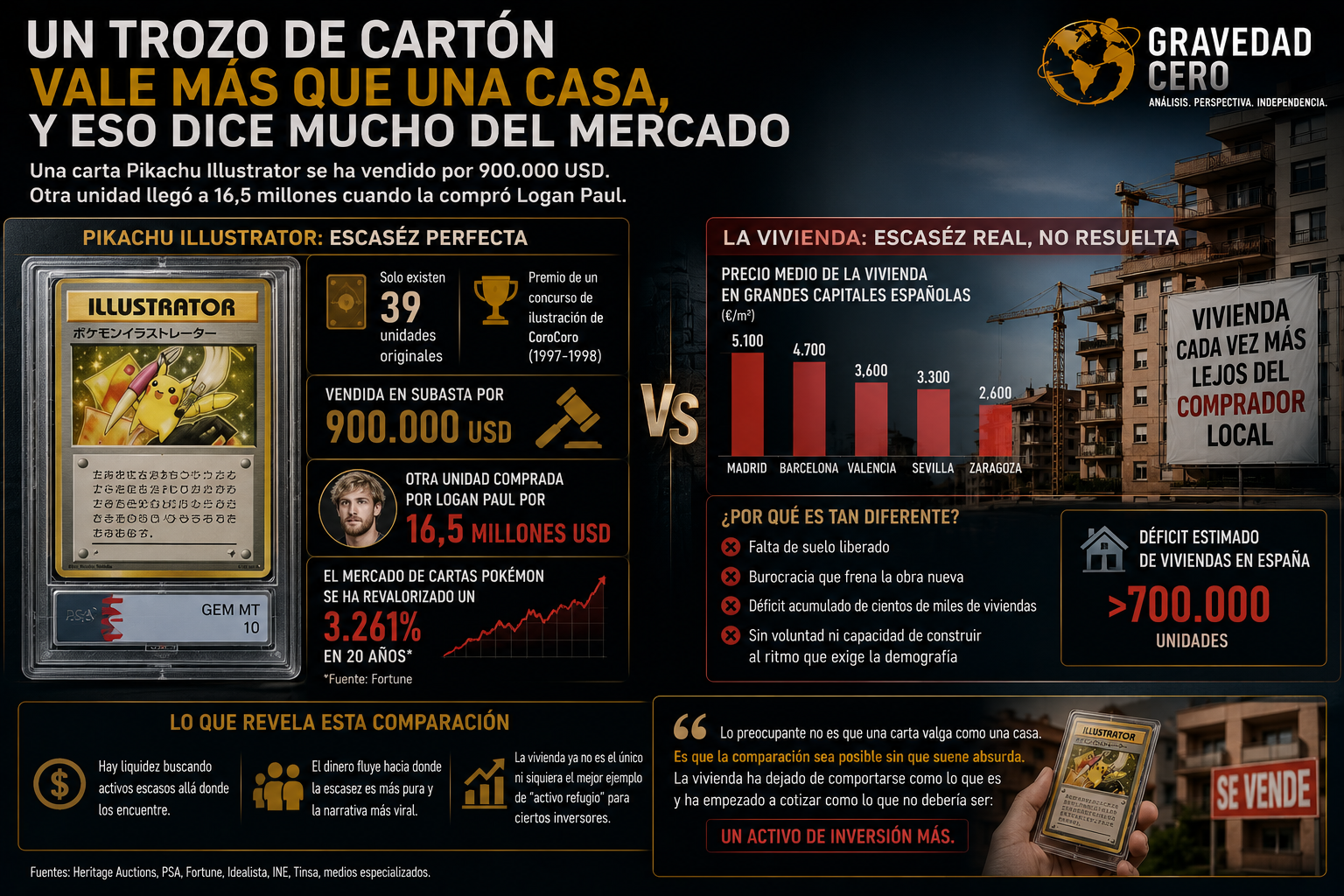 Un trozo de cartón vale más que una casa, y eso dice mucho del mercado