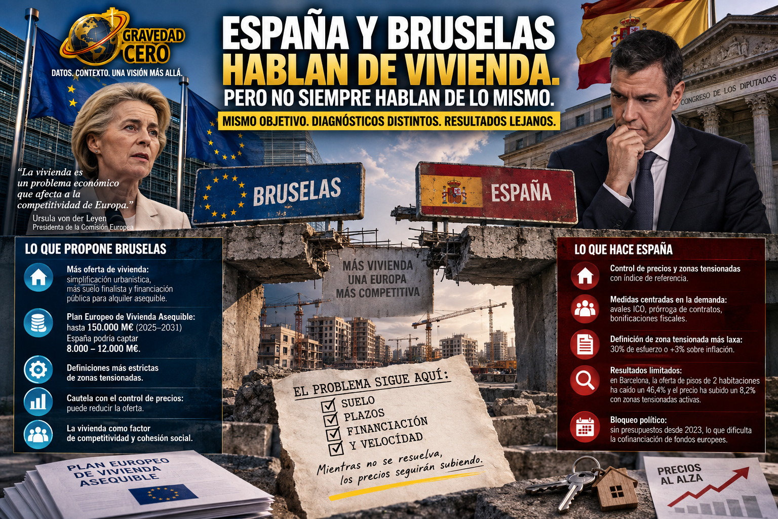 España y Bruselas hablan de vivienda. Pero no siempre hablan de lo mismo