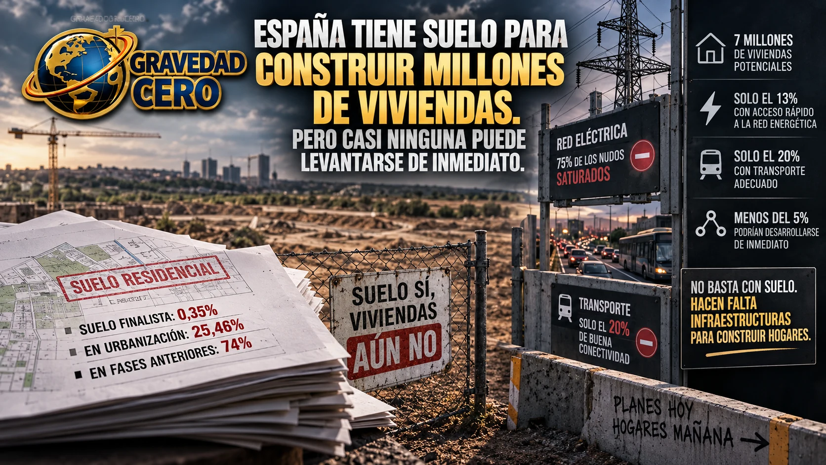 España tiene suelo para construir millones de viviendas. Pero casi ninguna puede levantarse de inmediato