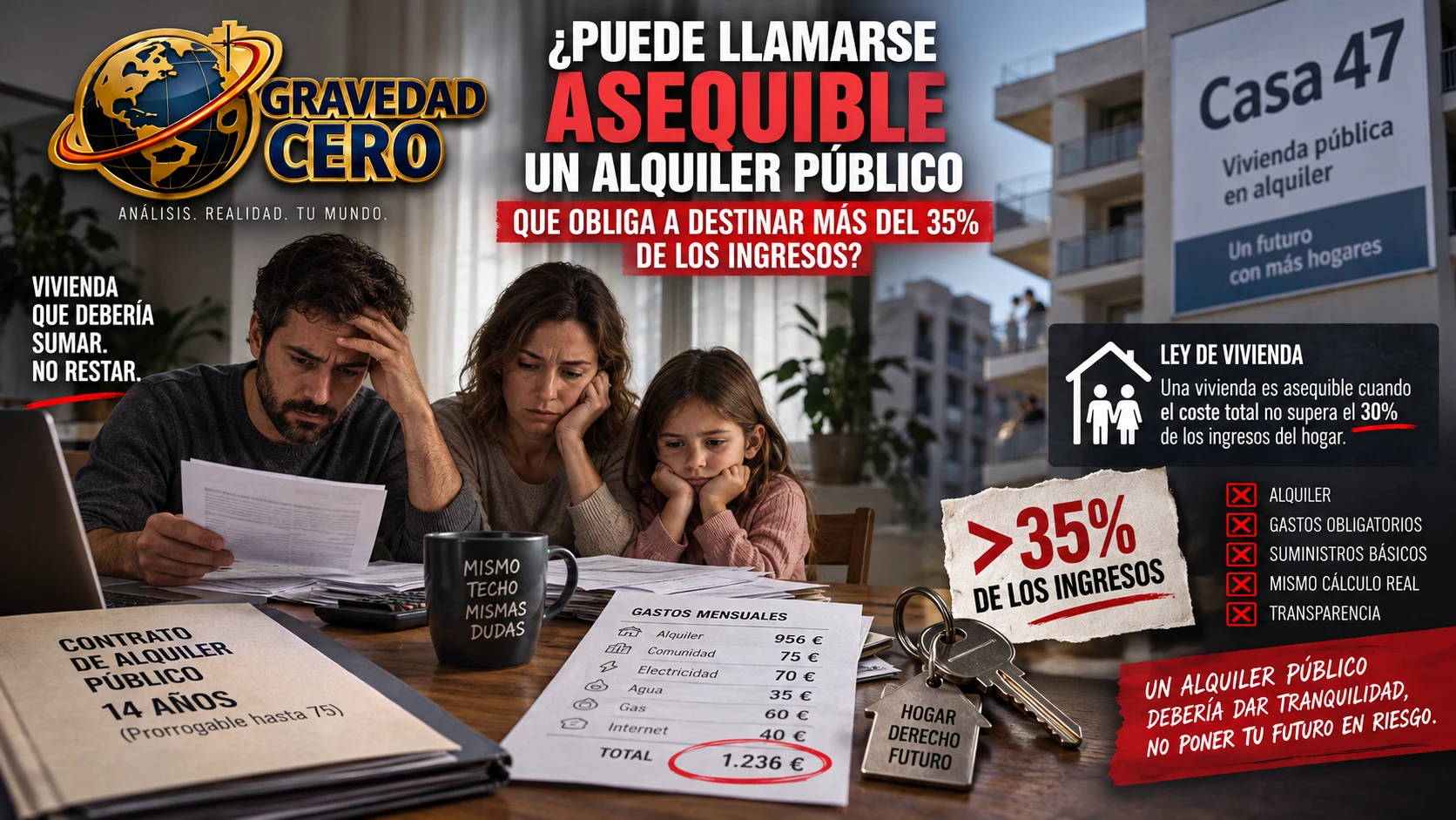 ¿Puede llamarse asequible un alquiler público que obliga a destinar más del 35% de los ingresos?