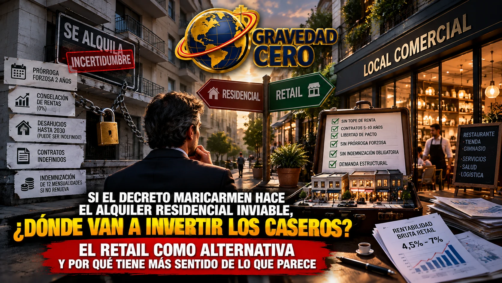 Si el decreto Maricarmen hace el alquiler residencial inviable, ¿dónde van a invertir los caseros? El retail como alternativa y por qué tiene más sentido de lo que parece