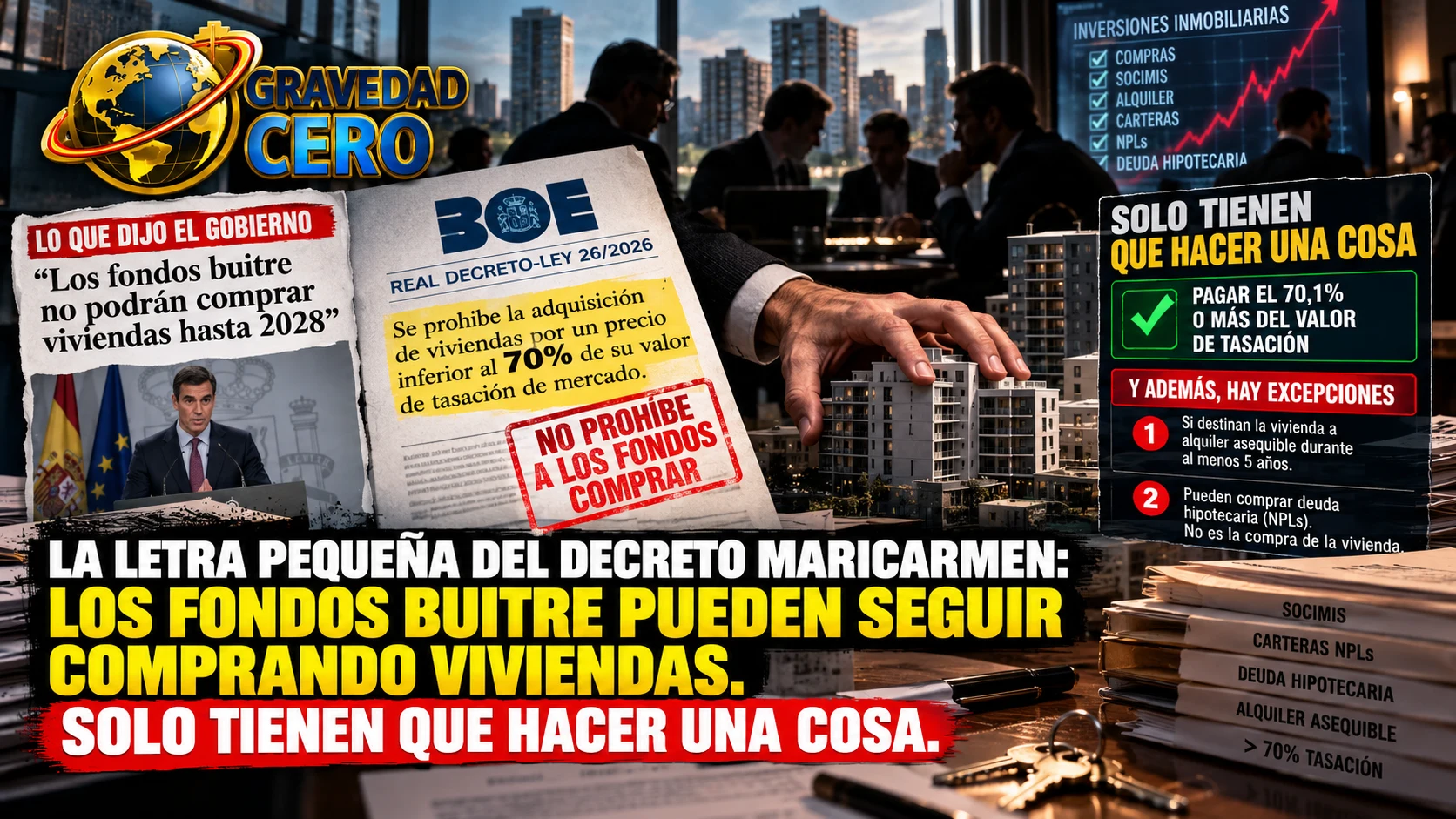 La letra pequeña del decreto Maricarmen: los fondos buitre pueden seguir comprando viviendas. Solo tienen que hacer una cosa