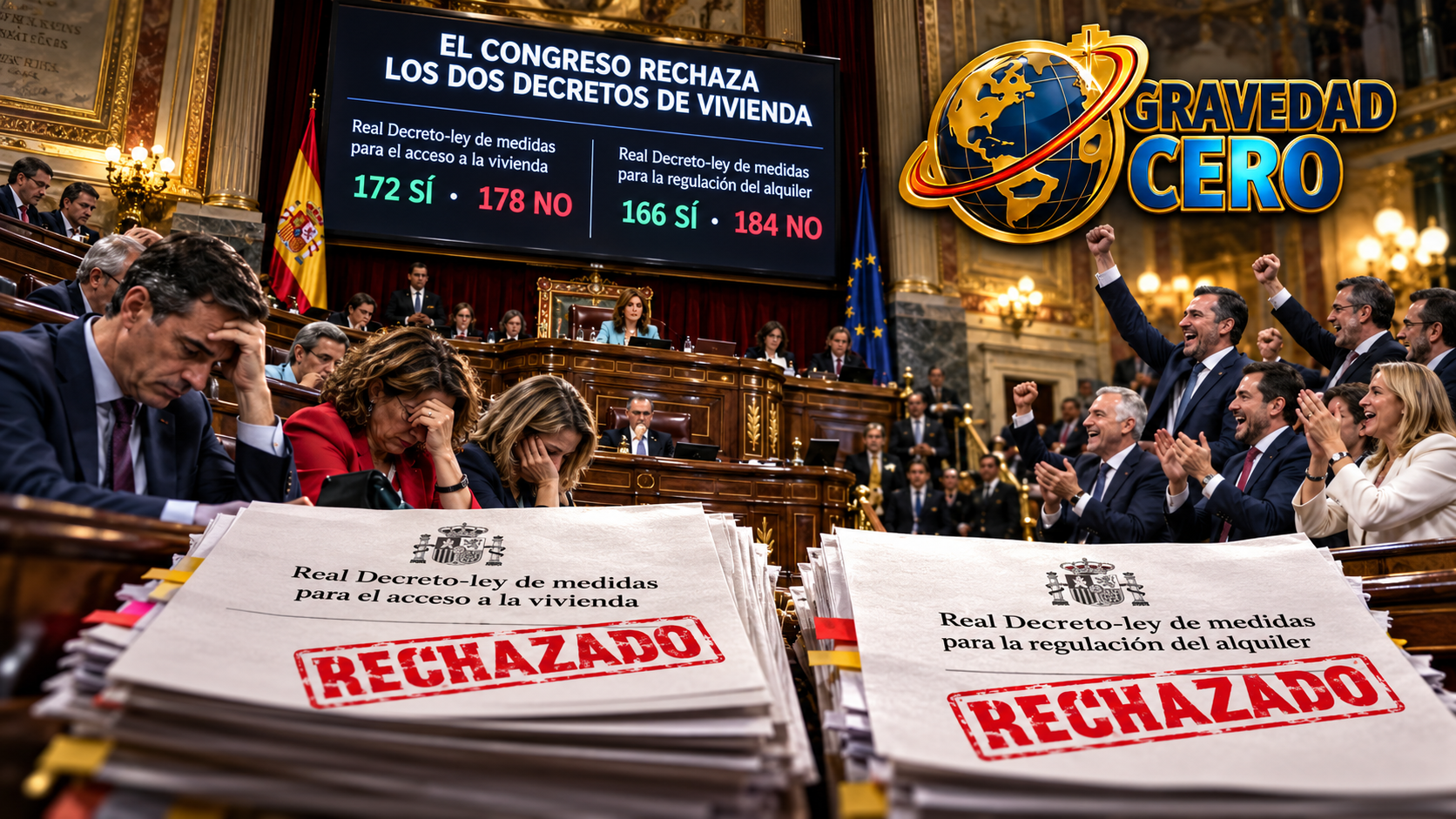 El Congreso tumba los dos decretos Maricarmen. Junts, PP y Vox votan no y dejan al Gobierno sin su principal medida de vivienda. Sánchez baraja elecciones