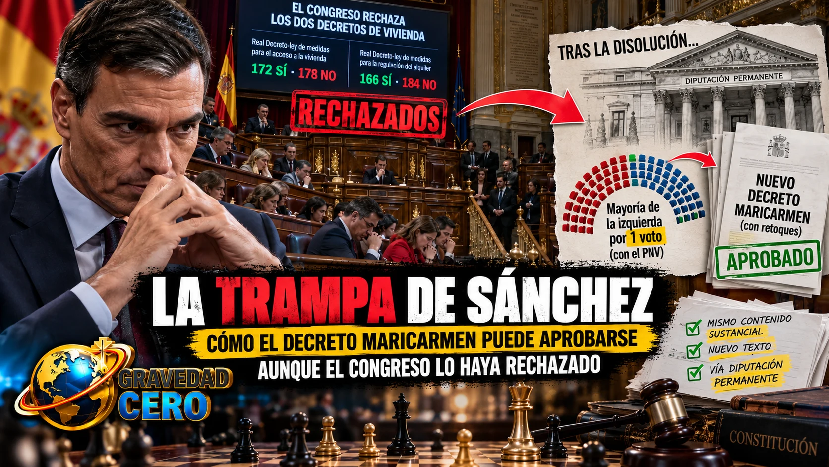 La trampa de Sánchez: cómo el decreto Maricarmen puede aprobarse aunque el Congreso lo haya rechazado