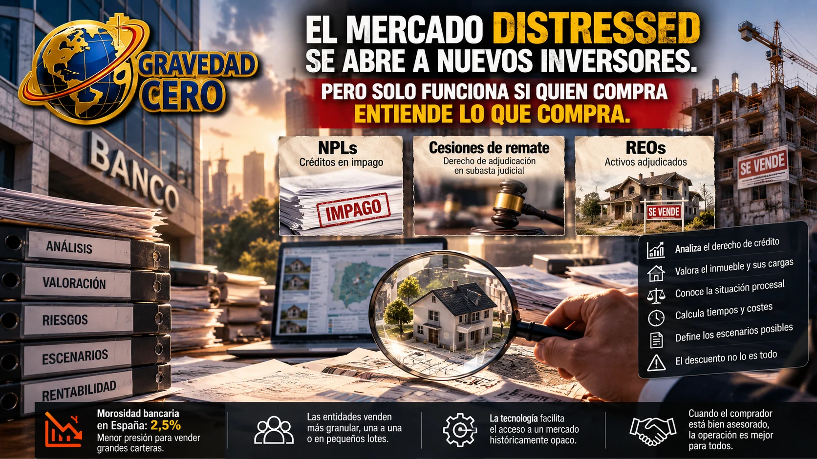 El mercado distressed se abre a nuevos inversores. Pero solo funciona si quien compra entiende lo que compra