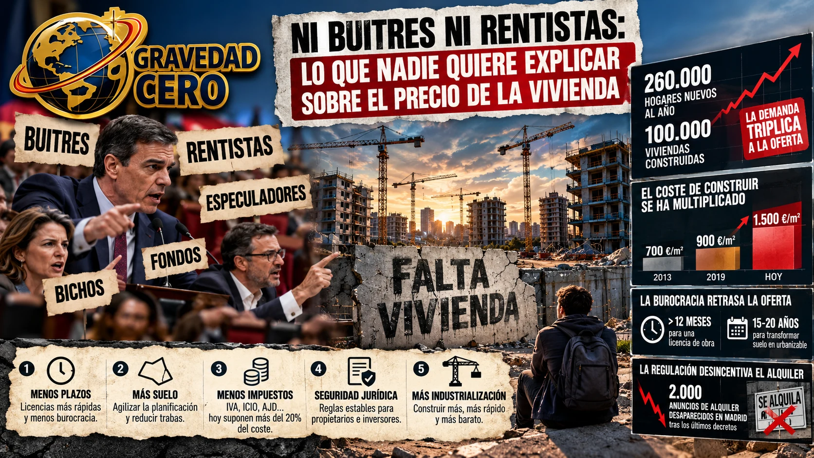 Ni buitres ni rentistas: lo que nadie quiere explicar sobre el precio de la vivienda
