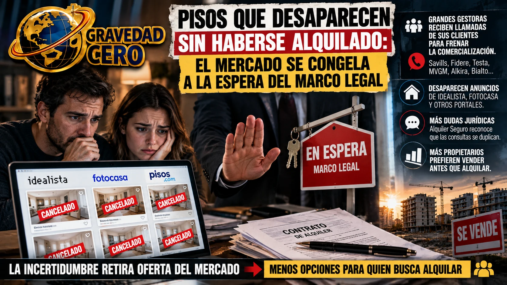Pisos que desaparecen sin haberse alquilado: el mercado se congela a la espera del marco legal
