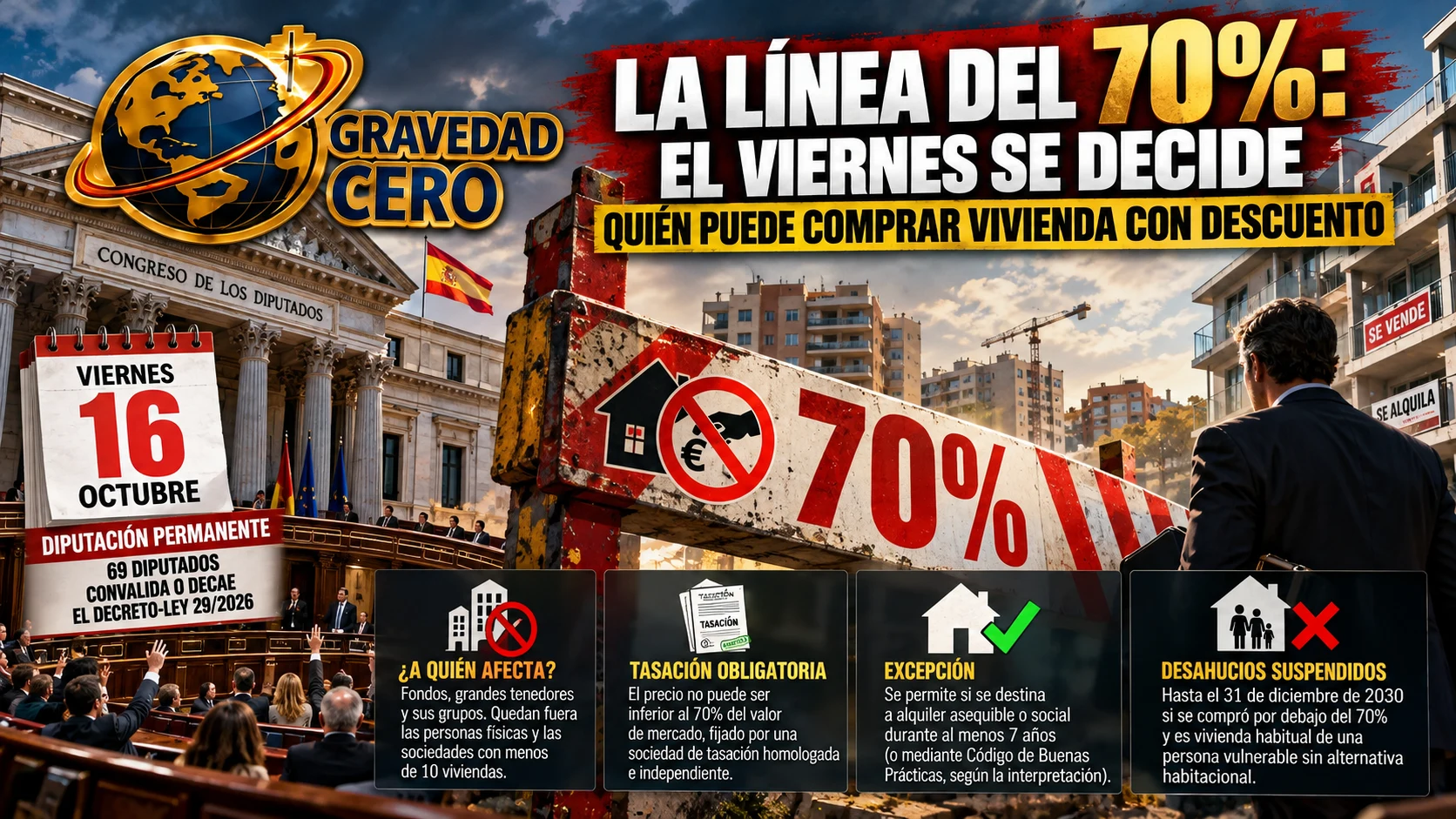 La línea del 70%: el viernes se decide quién puede comprar vivienda con descuento