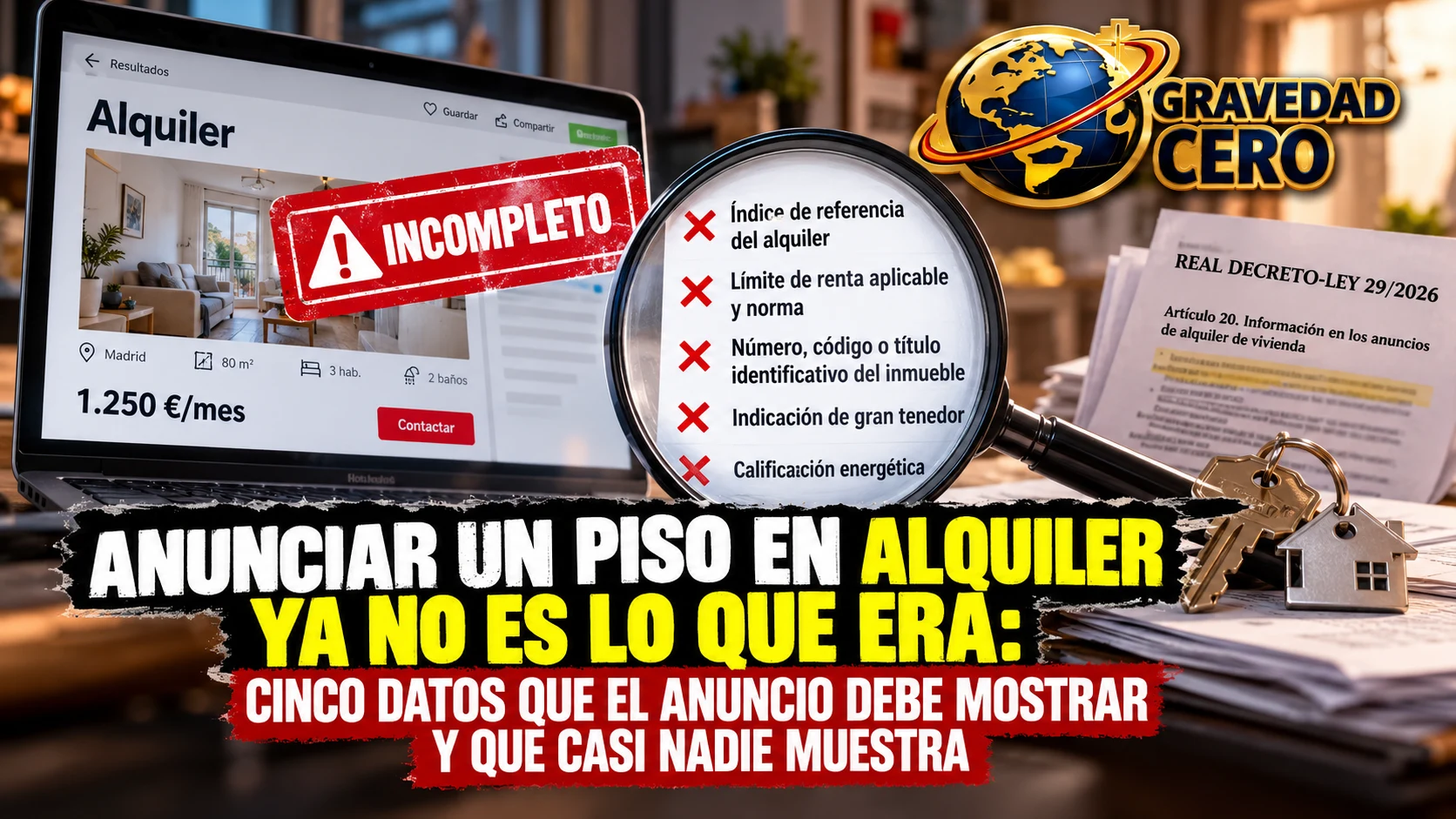 Anunciar un piso en alquiler ya no es lo que era: cinco datos que el anuncio debe mostrar y que casi nadie muestra