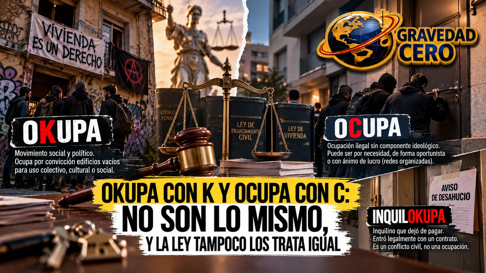 Okupa con k y ocupa con c: no son lo mismo, y la ley tampoco los trata igual