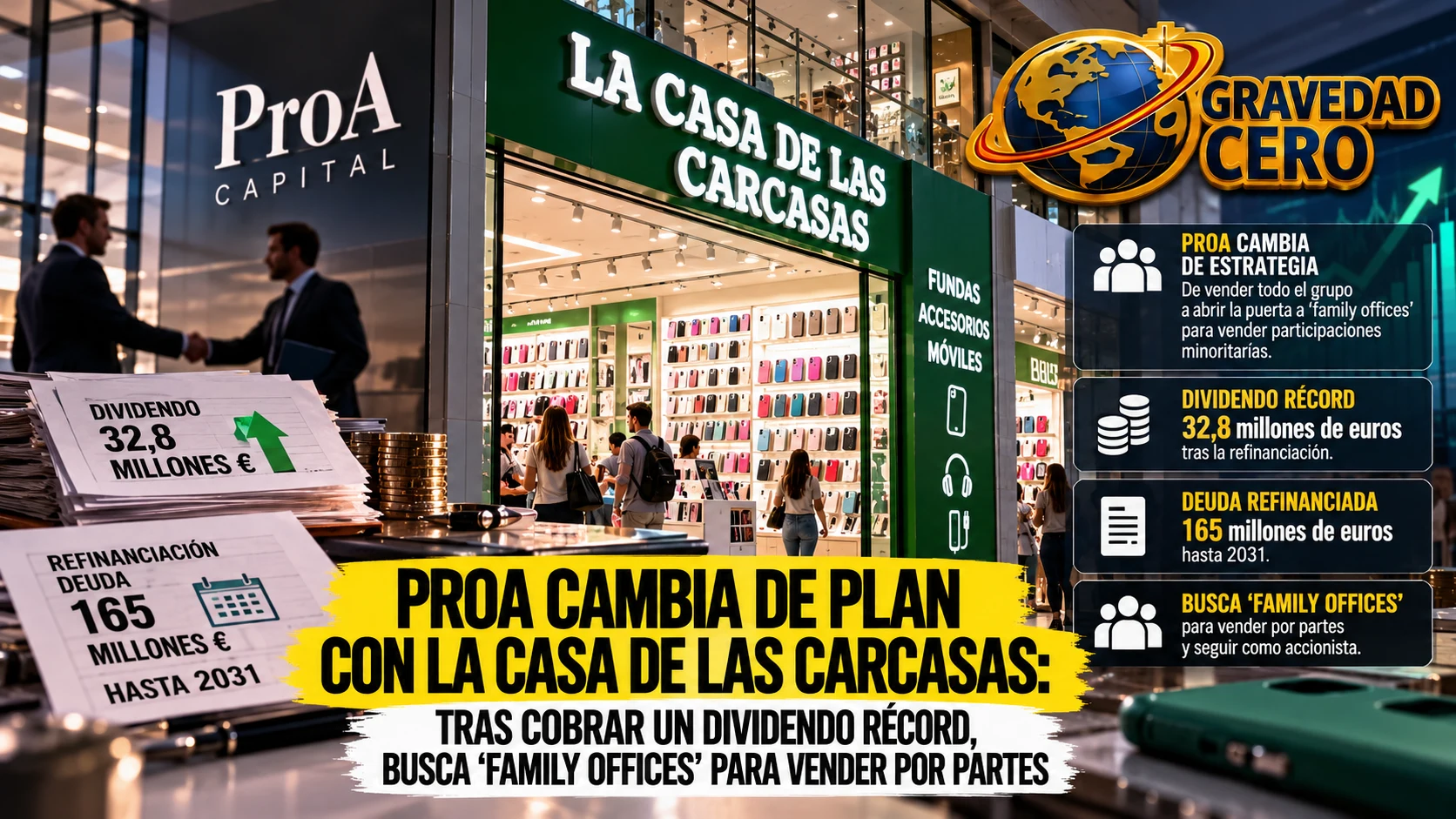 ProA cambia de plan con La Casa de las Carcasas: tras cobrar un dividendo récord, busca ‘family offices’ para vender por partes
