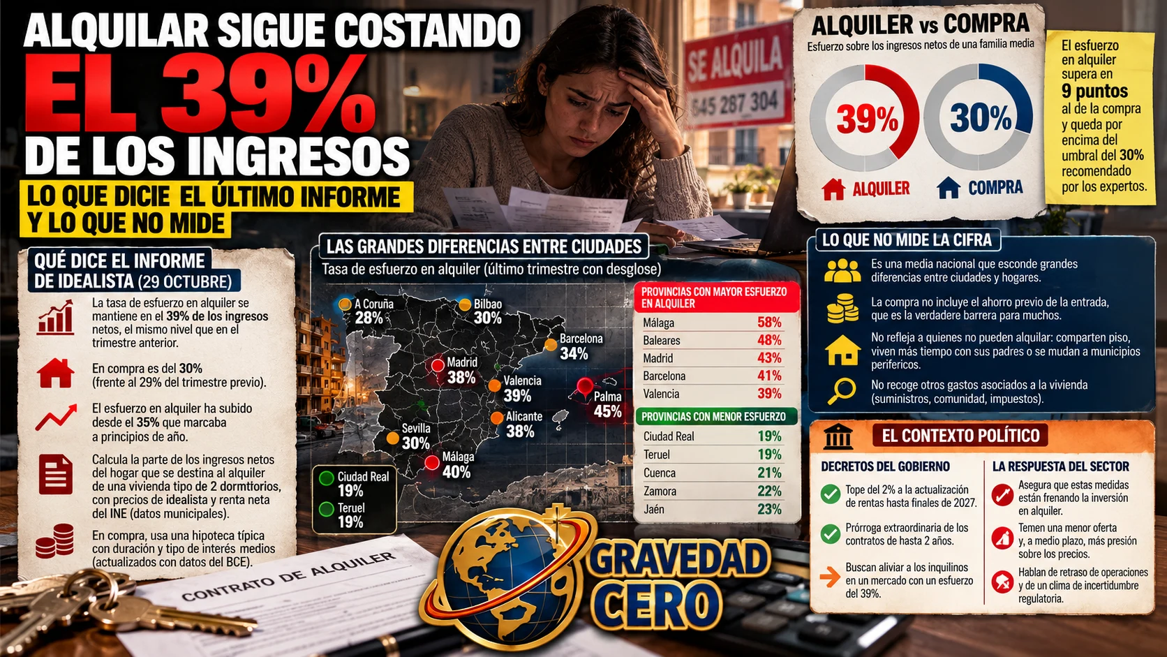 Alquilar sigue costando el 39 % de los ingresos: lo que dice el último informe y lo que no mide